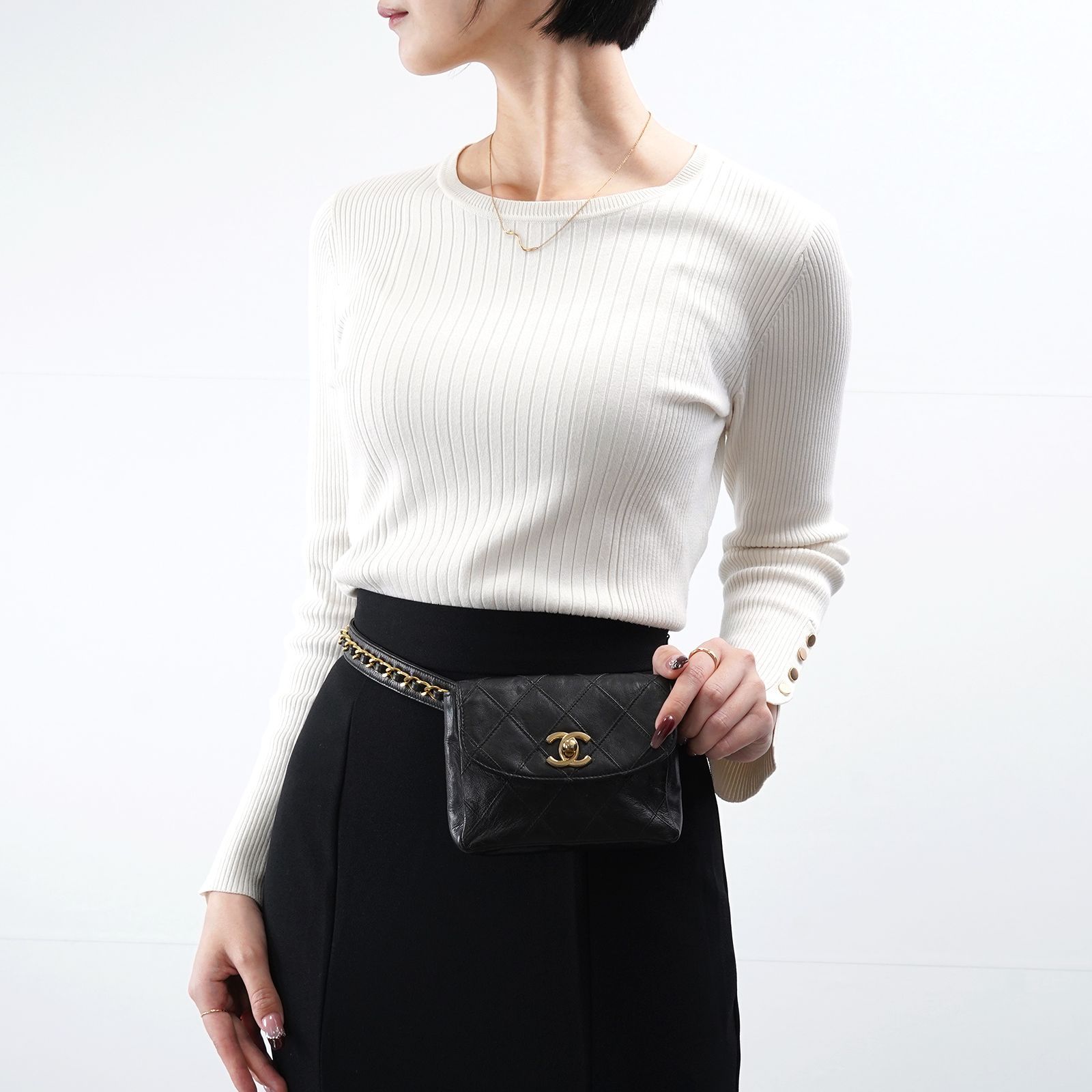 VINTAGE CHANEL ビコローレ ココマーク レザー ウエストポーチ - メルカリ