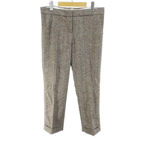 ルイヴィトン LOUIS VUITTON ヘリンボーン柄 テーパードパンツ ジップフライ 40 茶系 ブラウン フランス製 裏地