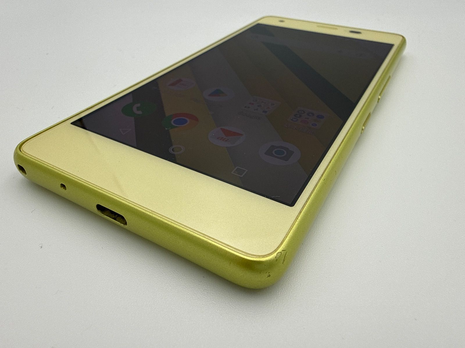 SIMロック解除済み KYOCERA au Qua phone QZ KYV44 シトラスレモン