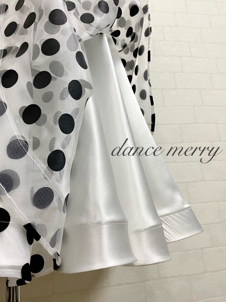 新品　豪華　社交ダンス　スカート　ベージュ　黒　水玉　パーティ　タンゴ　7322 新品 豪華 社交ダンス スカート ベージュ 黒 水玉 パーティ タンゴ 7322