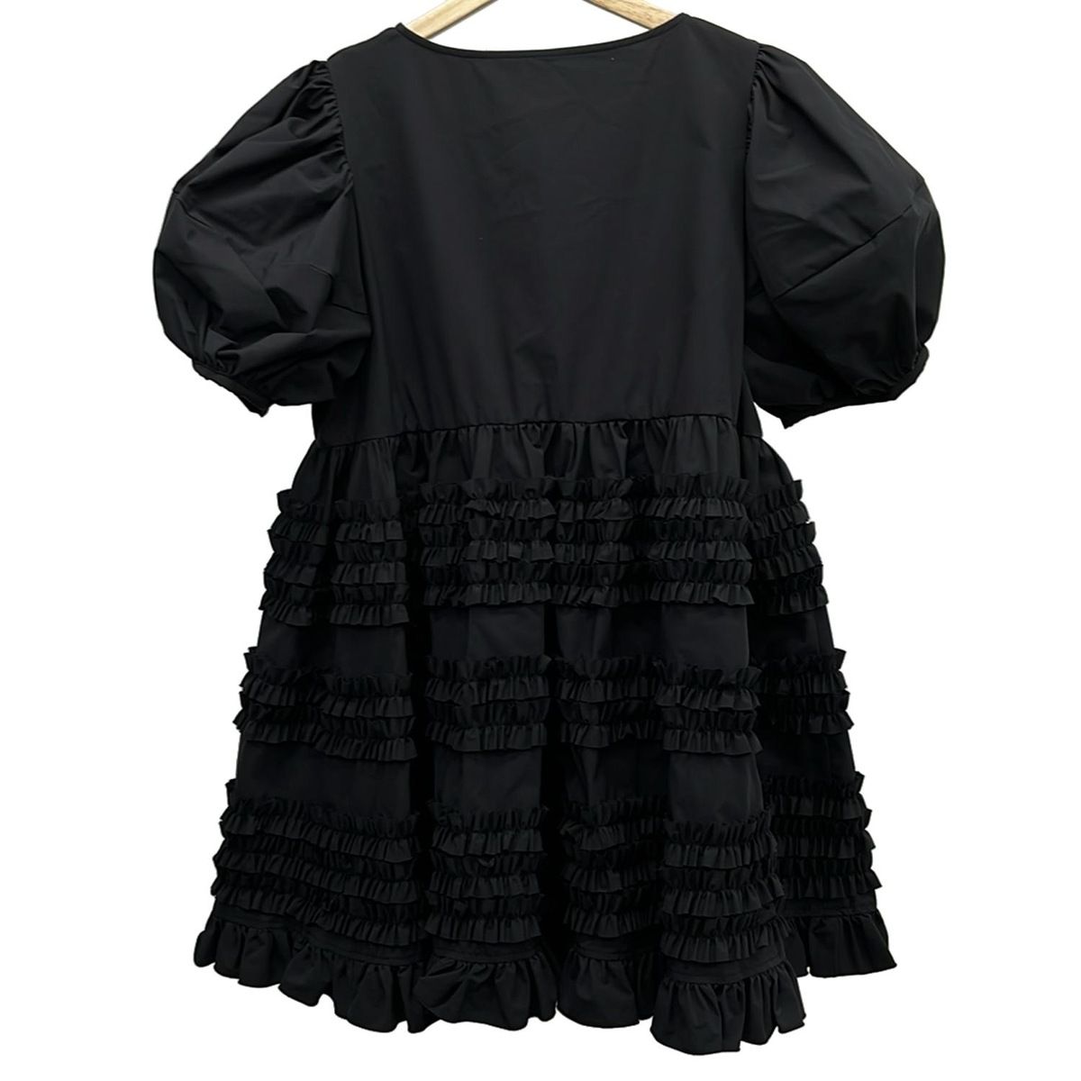 rosy Monster ロージーモンスター ワンピース サイズF レディース - 黒 半袖|ミニ|フリル|シャツワンピ