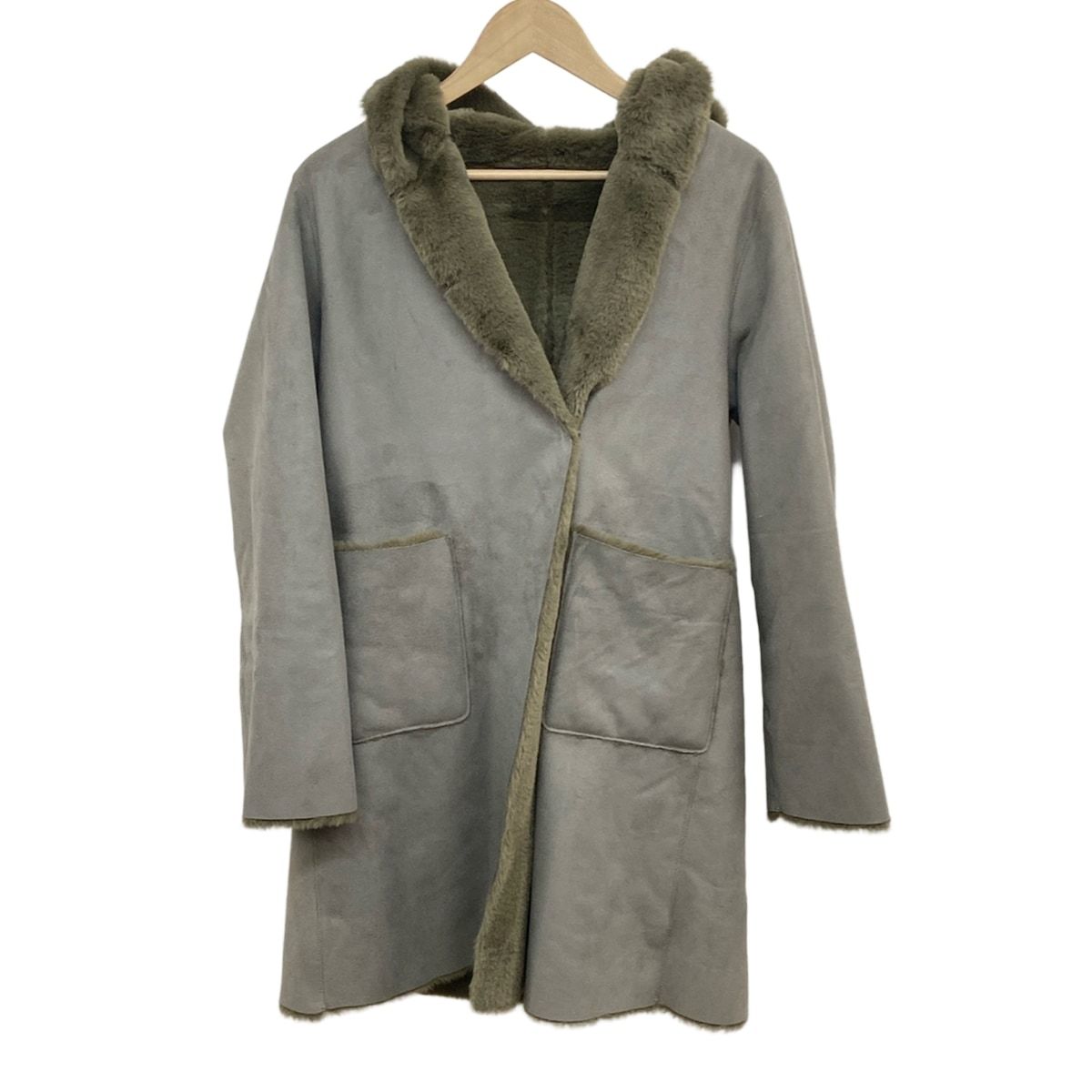 SLOBE IENA スローブイエナ コート サイズ40 M レディース - グレー×カーキ 長袖|フェイクムートン|秋|冬