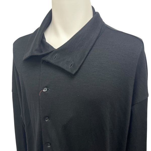 超希少　ヨウジヤマモト　長袖　長袖シャツ　メンズ　サイズM アシンメトリー　黒 超希少 ヨウジヤマモト 長袖 長袖シャツ メンズ サイズM