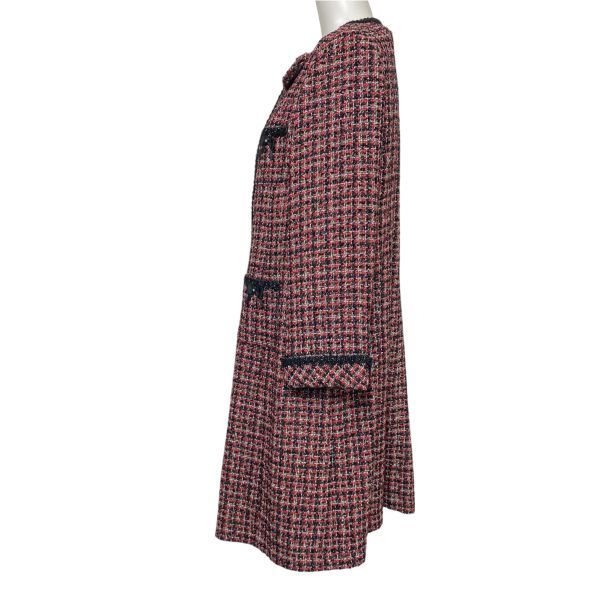 ✨新品✨Super Beauty 多色ツイード ロングコート 44 ◇ 未使用 スーパービューティー Super Beauty ツイードノーカラー