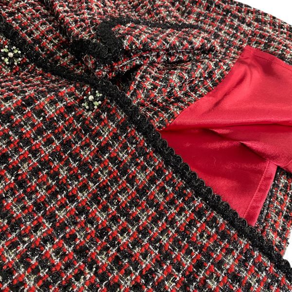 ◇ 未使用 スーパービューティー Super Beauty ツイードノーカラー