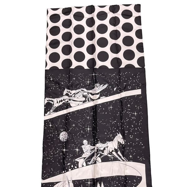 美品 エルメス スペースダービー シルク マフラー レディース 白 ホワイト 黒 ○ エルメス HERMES スカーフ マフラー スペース ダービー Space Derby