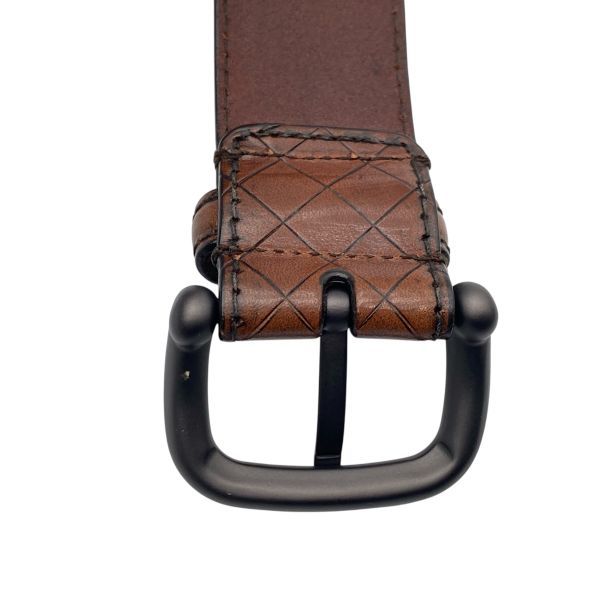 ボッテガヴェネタ BOTTEGA VENETA ベルト レザー ブラウン 袋付き ○ ボッテガヴェネタ BOTTEGA VENETA ベルト イントレチャート ピン