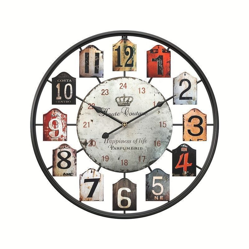 壁掛け 時計 ヴィンテージ調 静音 アナログ おしゃれ かわいい