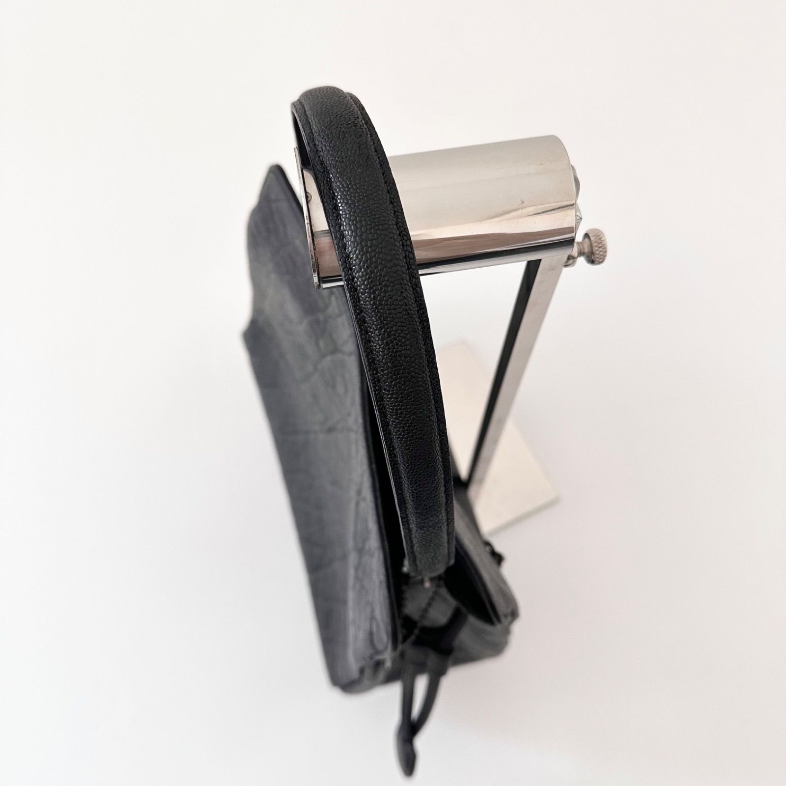 ⭐️新品⭐️　JRA　エレファントレザー　ハンドバッグ　ダイヤル錠　ブラック　象革 希少✨ JRA 認定 ゾウ革 象革 エレファントレザー ハンドバッグ