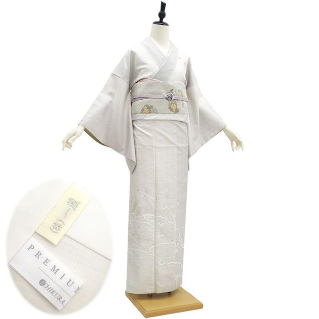 新古品】 本場大島紬 訪問着 着物 未使用 正絹 袷 大島紬 白大島 手