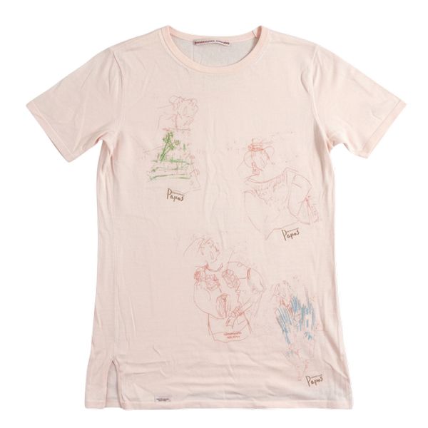 マドモアゼルノンノン 　半袖リネンシャツ　総柄(夏のモチーフ) Mademoiselle NON NON マドモアゼルノンノン チェック柄 半袖 シャツ