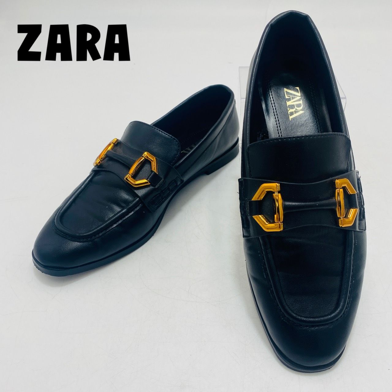 ZARA ザラ ビットローファー EU36 黒 - メルカリ