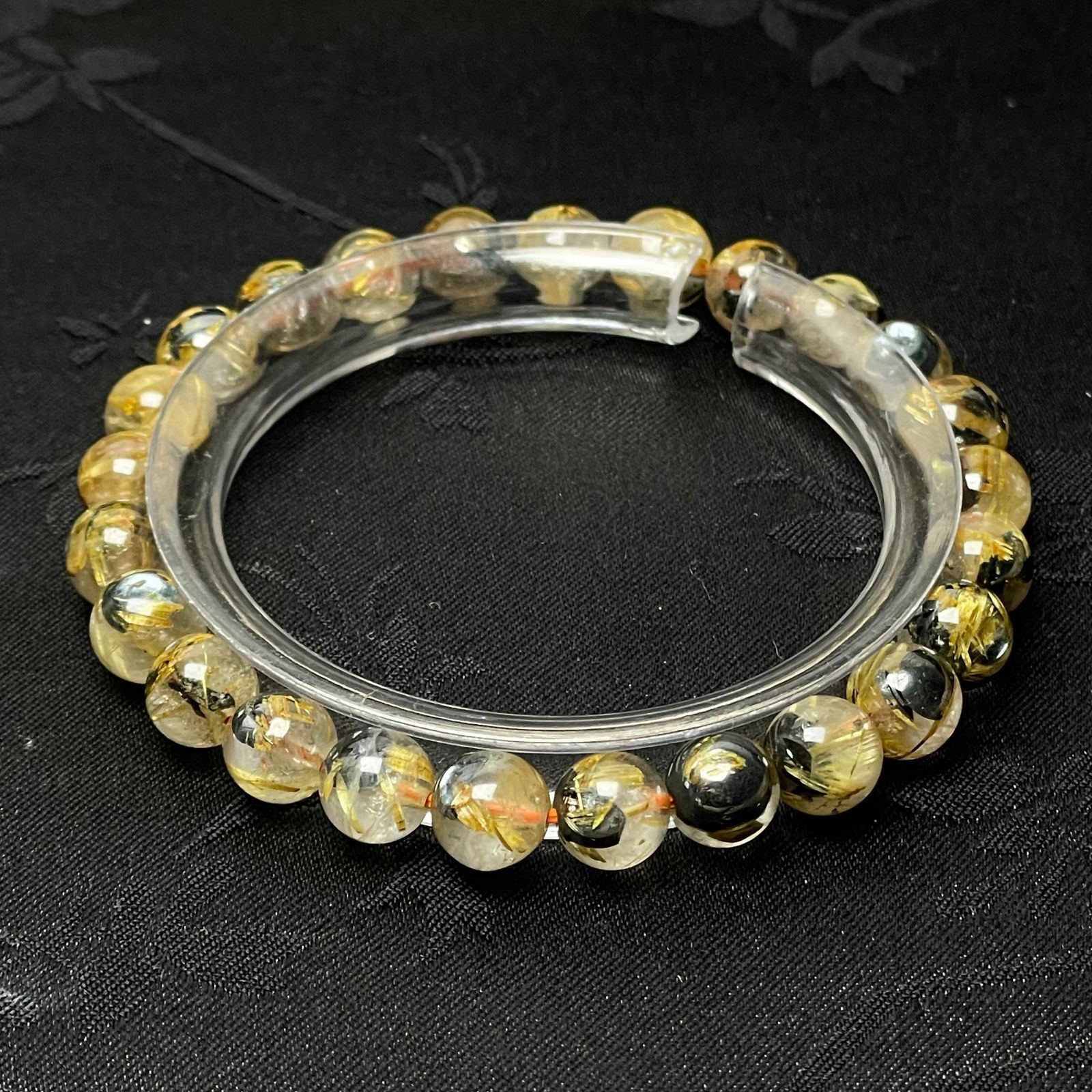 天然石☆【30A太陽花タイチンルチル】☆黄金針水晶ブレスレット 天然石