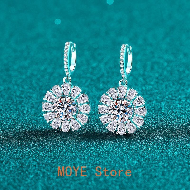 ピアス モアサナイト 2 ct シルバー925 人工ダイヤモンド モアッサナイト ギフト 普段使い 耳飾り パーティー 結婚式 プレゼント zb 151