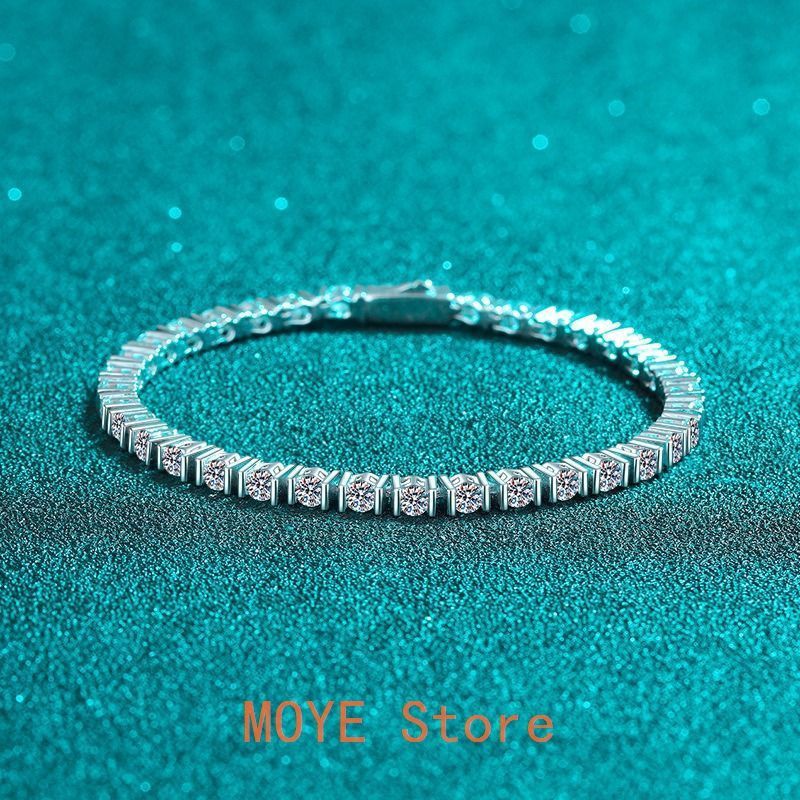 ブレスレット モアッサナイト 15.5 cm シルバー925 レディー 普段使い 冠婚葬祭 ブレスレット結婚式 モアサナイト入学式 卒業式 人工ダイヤモンド プレゼント パーティー zb 52