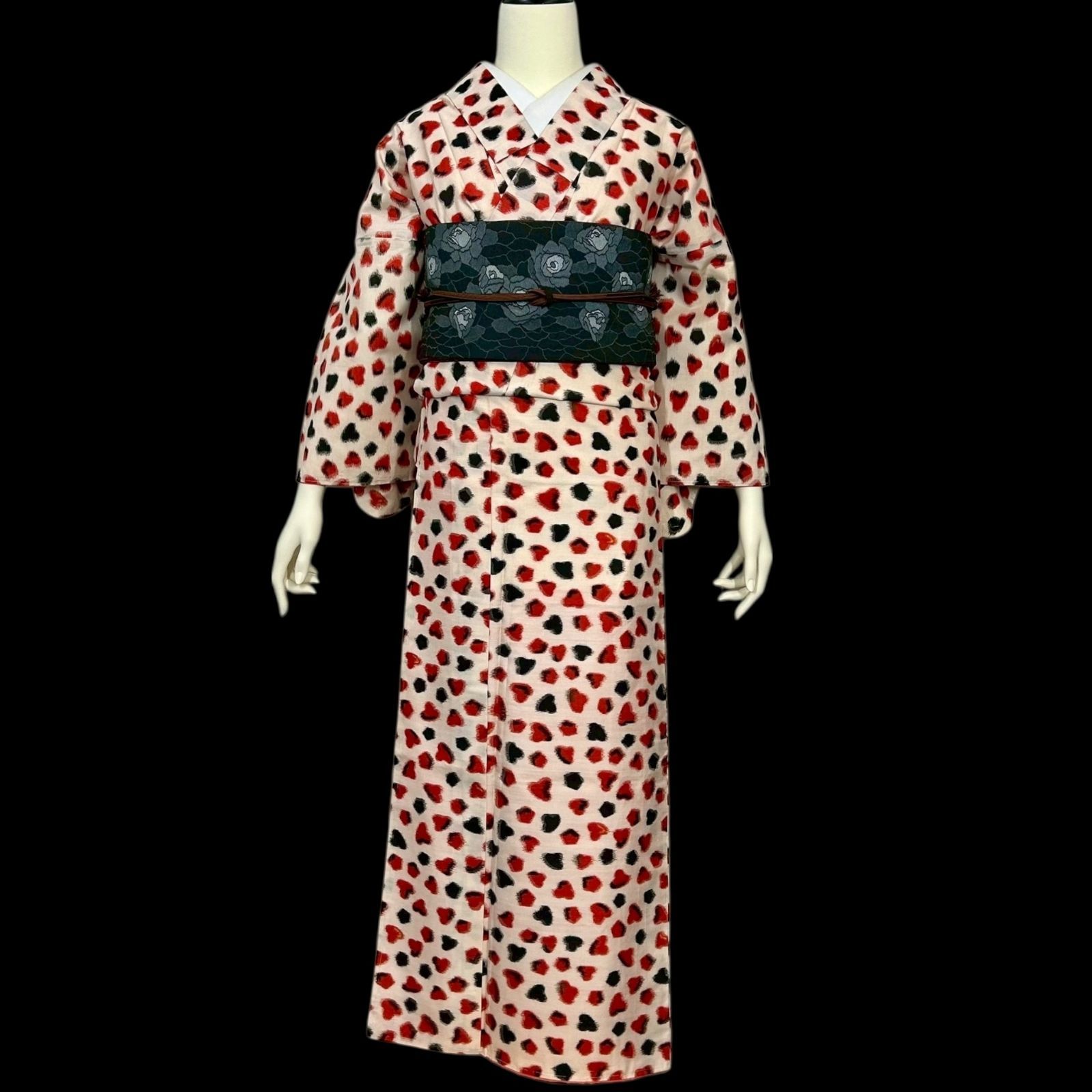  銘仙 セミアンティーク着物 巾広 正絹 小紋 着物