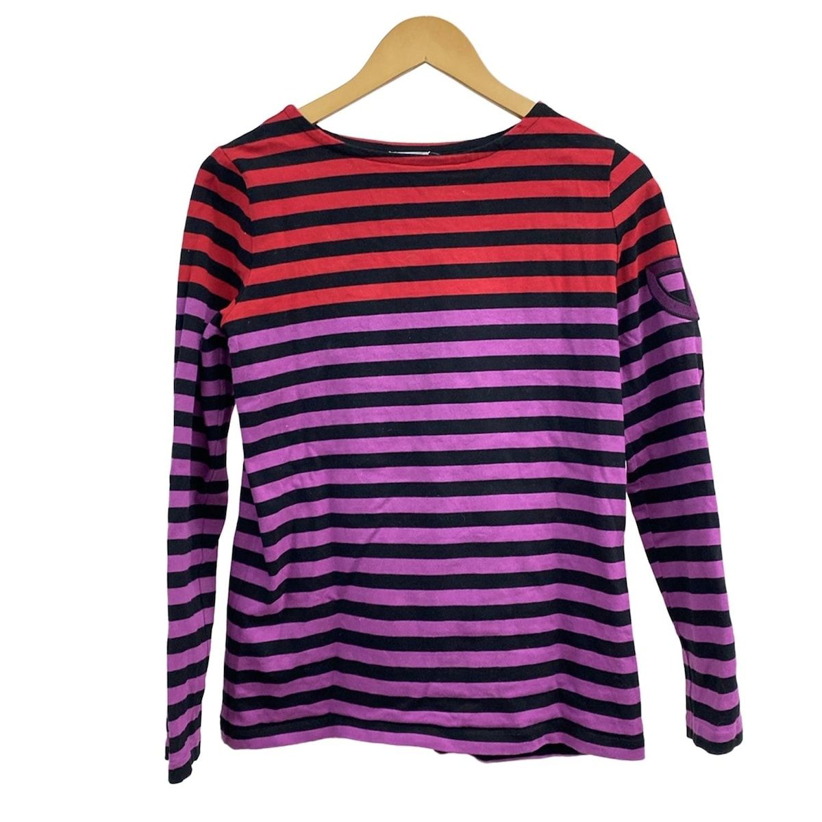 PATOU パトゥ 長袖Tシャツ サイズM レディース - レッド×パープル×黒 ボーダー