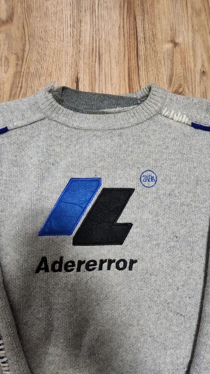 S-M ZARA ADER ERROR オーバーサイズセーター 長袖ニット グレー 灰 オム 無地デザイン ダウンジャケット