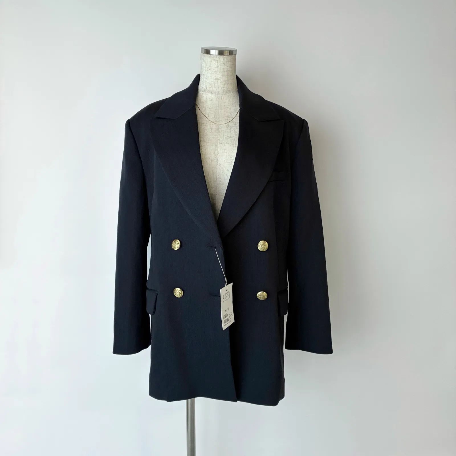 23AW　定価3.3万円 RIVE DROITE ウールライク 紺ブレ　金ボタン 美品 タグ付未使用✨ / 2023 / RIVE DROITE リヴドロワ / ウールライク