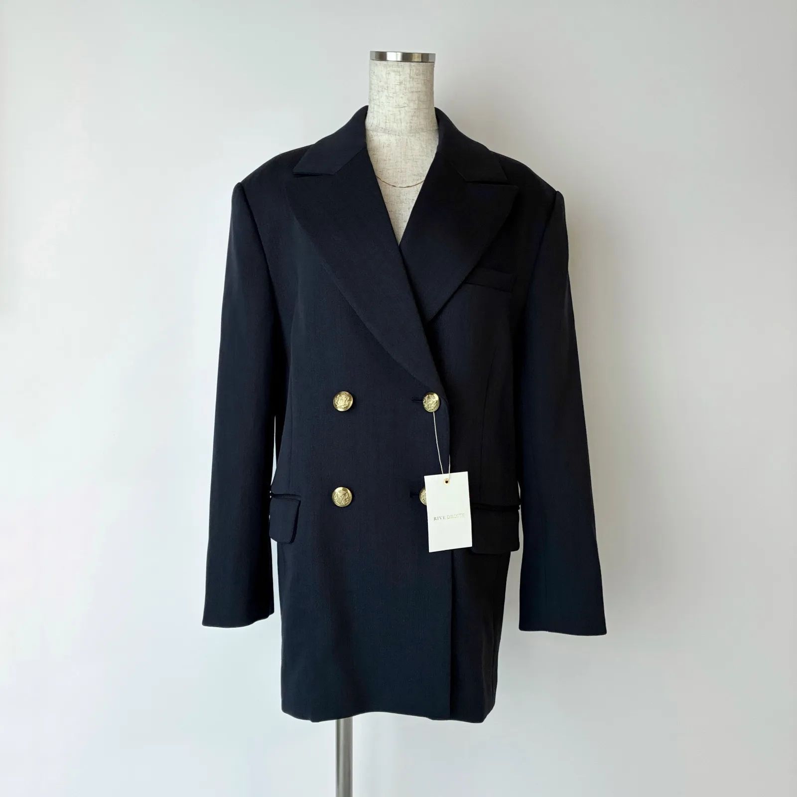 23AW　定価3.3万円 RIVE DROITE ウールライク 紺ブレ　金ボタン 23AW 定価3.3万円 RIVE DROITE ウールライク 紺ブレ 金ボタン 23AW