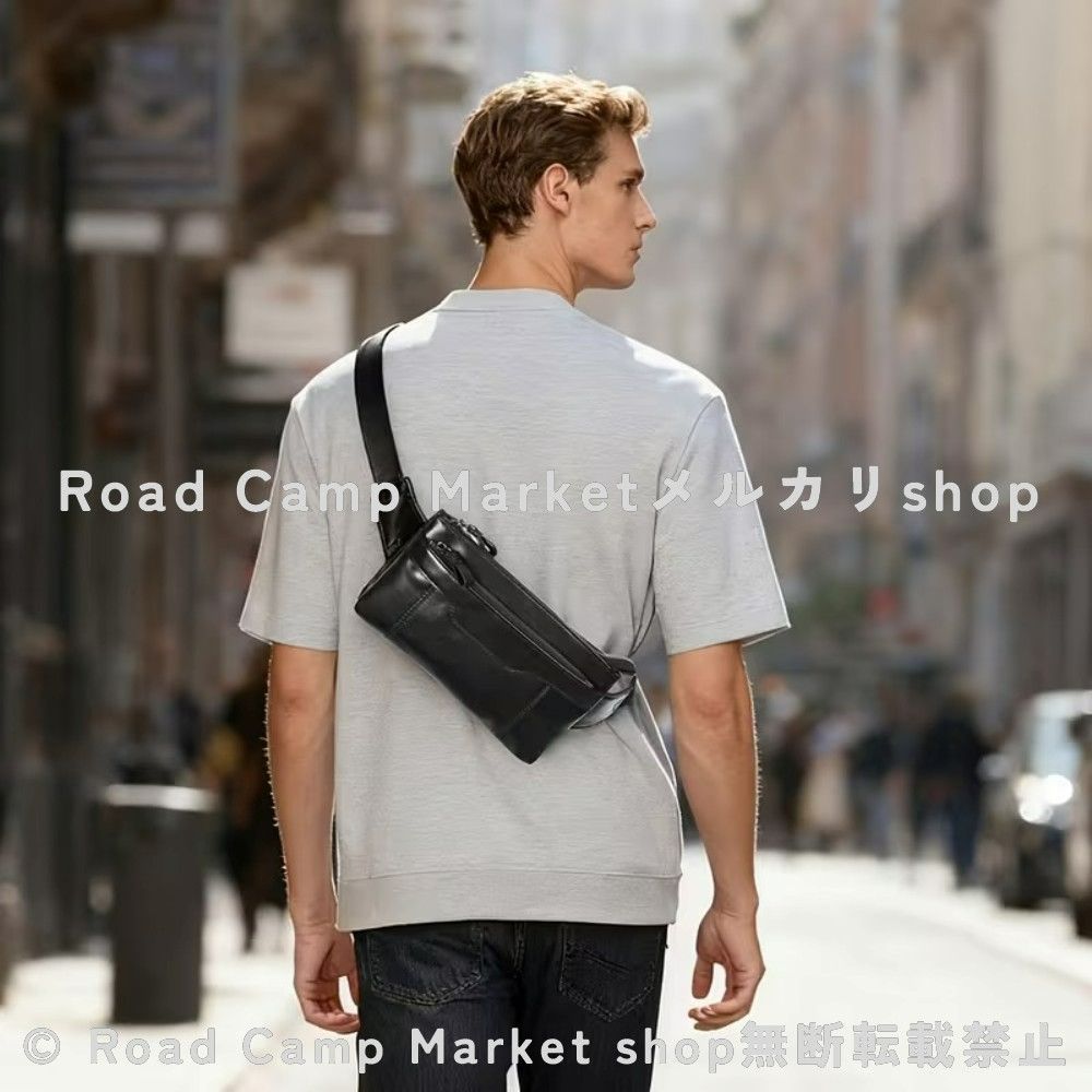 クロスボディバッグ メンズ 本革 チェストバッグ バックパック 高耐久