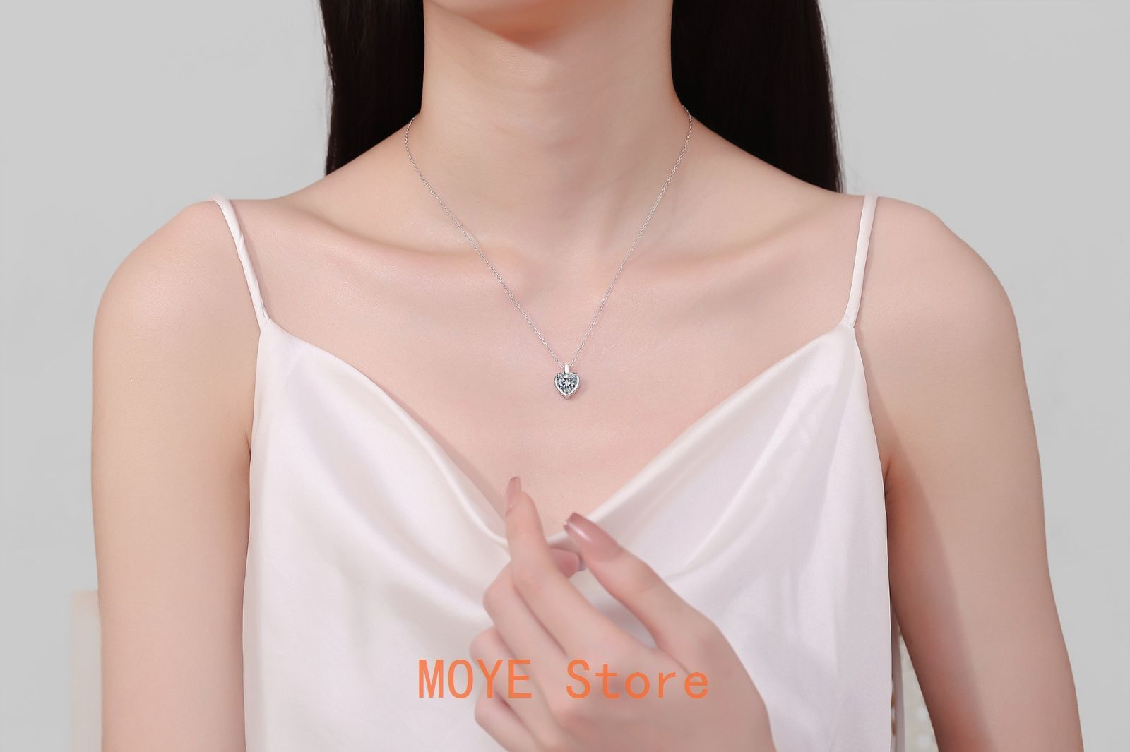 モアサナイト1ct シルバー925 ネックレス プラチナ仕上げ 一粒 