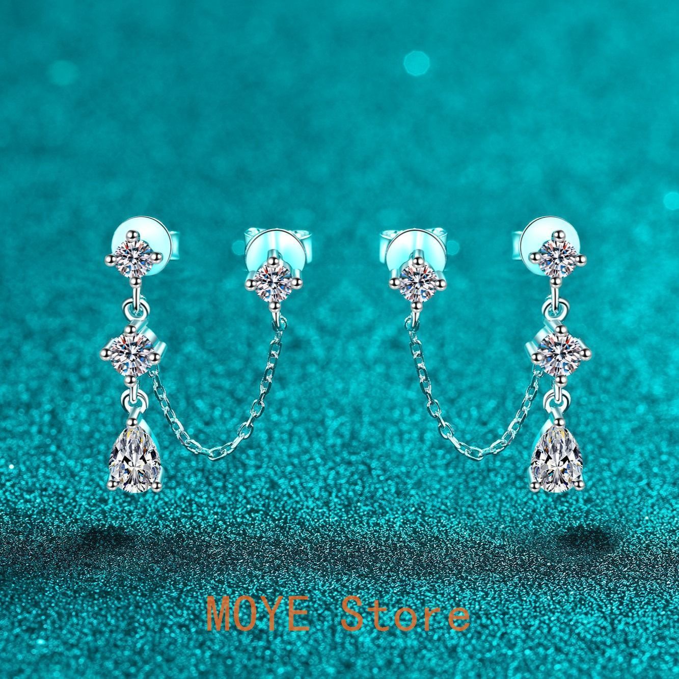 ピアス モアサナイト シルバー925 人工ダイヤモンド モアッサナイト