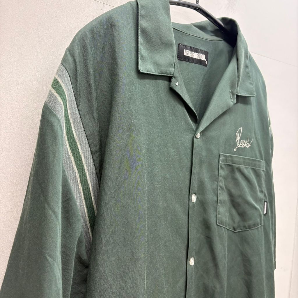  ネイバーフッド 22 SS BOWLING LC SHIRT ボーリングシャツ 221 AQNH-SHM 01 グリーン size L 中目黒B その他 半袖シャツ