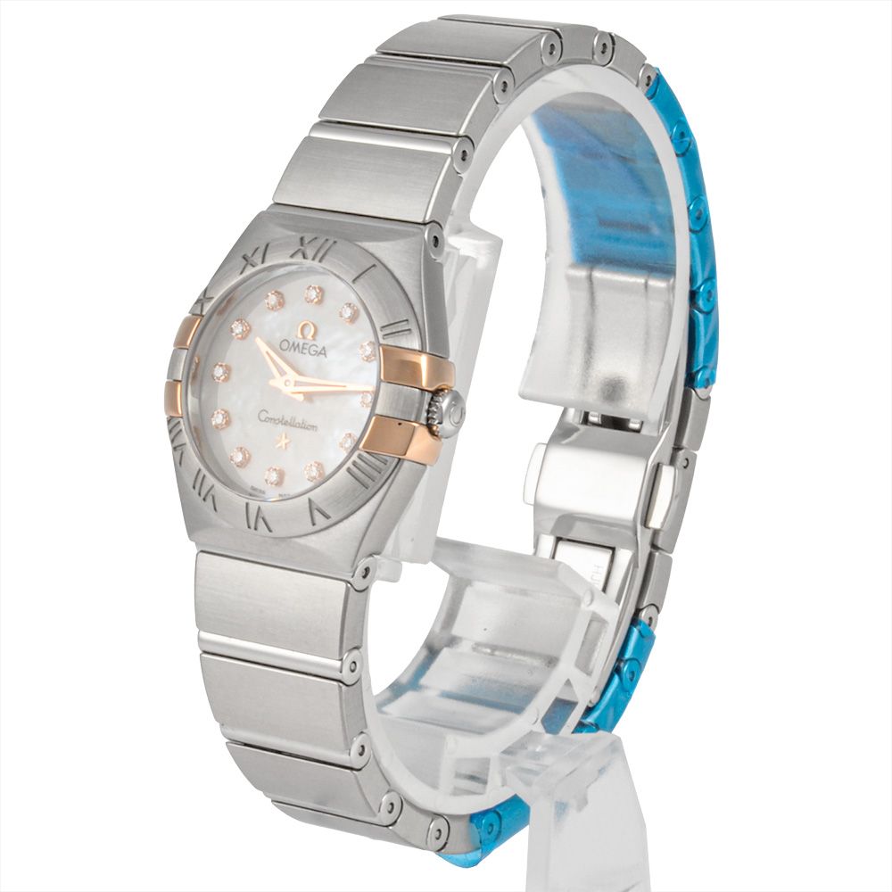 オメガ OMEGA 123.20.24.60.55.00﻿5 コンステレーション 腕時計 ホワイトシェル文字盤 コンビ PG×SS 12 Pダイヤ レディース