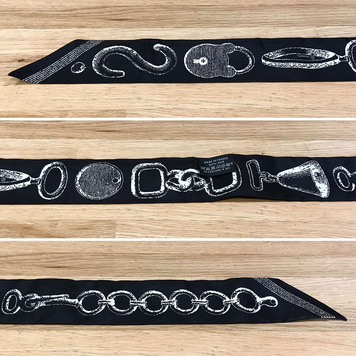 新品同様 エルメス ツイリー ブリッドアブロック 詩的な目録 ノワール