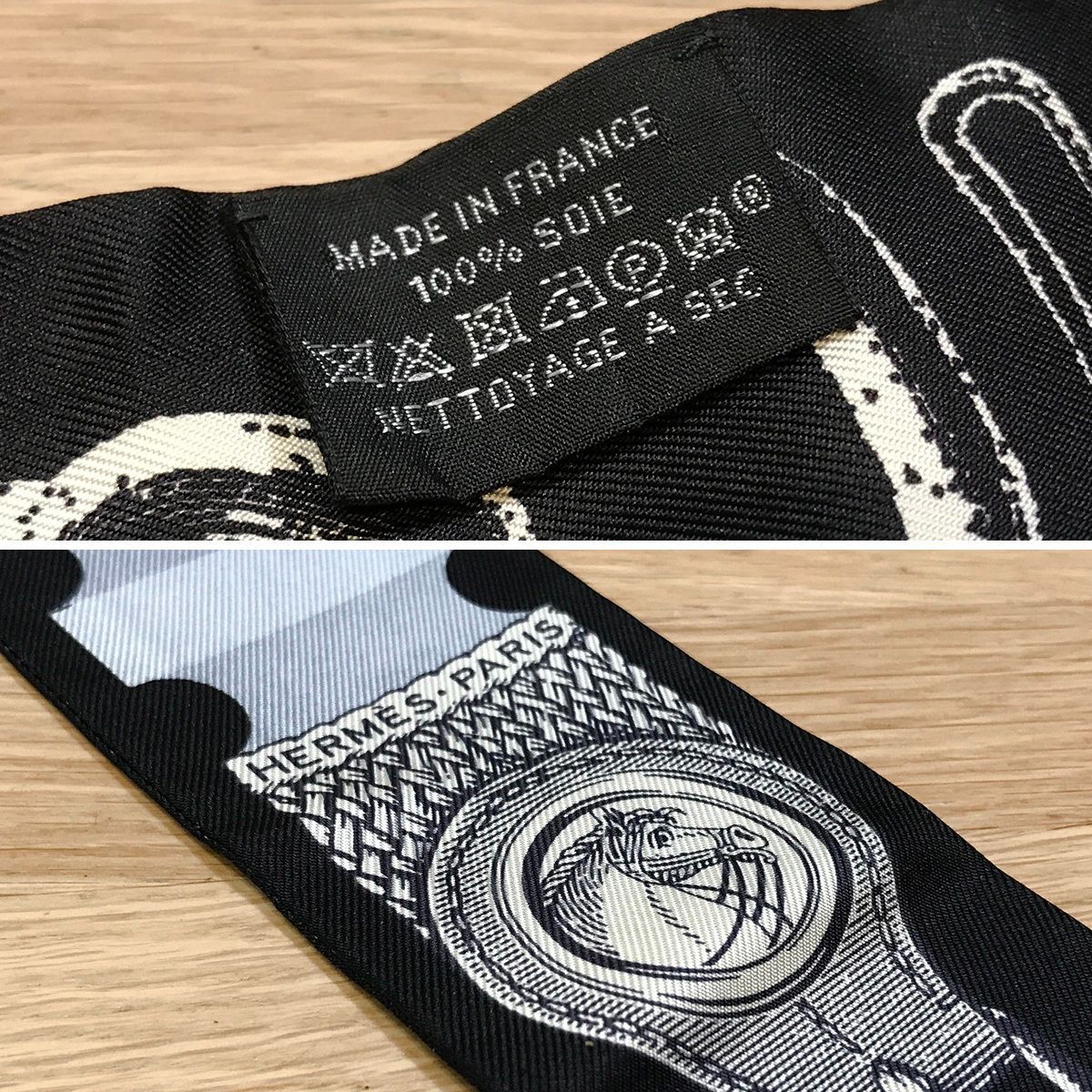 新品同様 エルメス ツイリー ブリッドアブロック 詩的な目録 ノワール