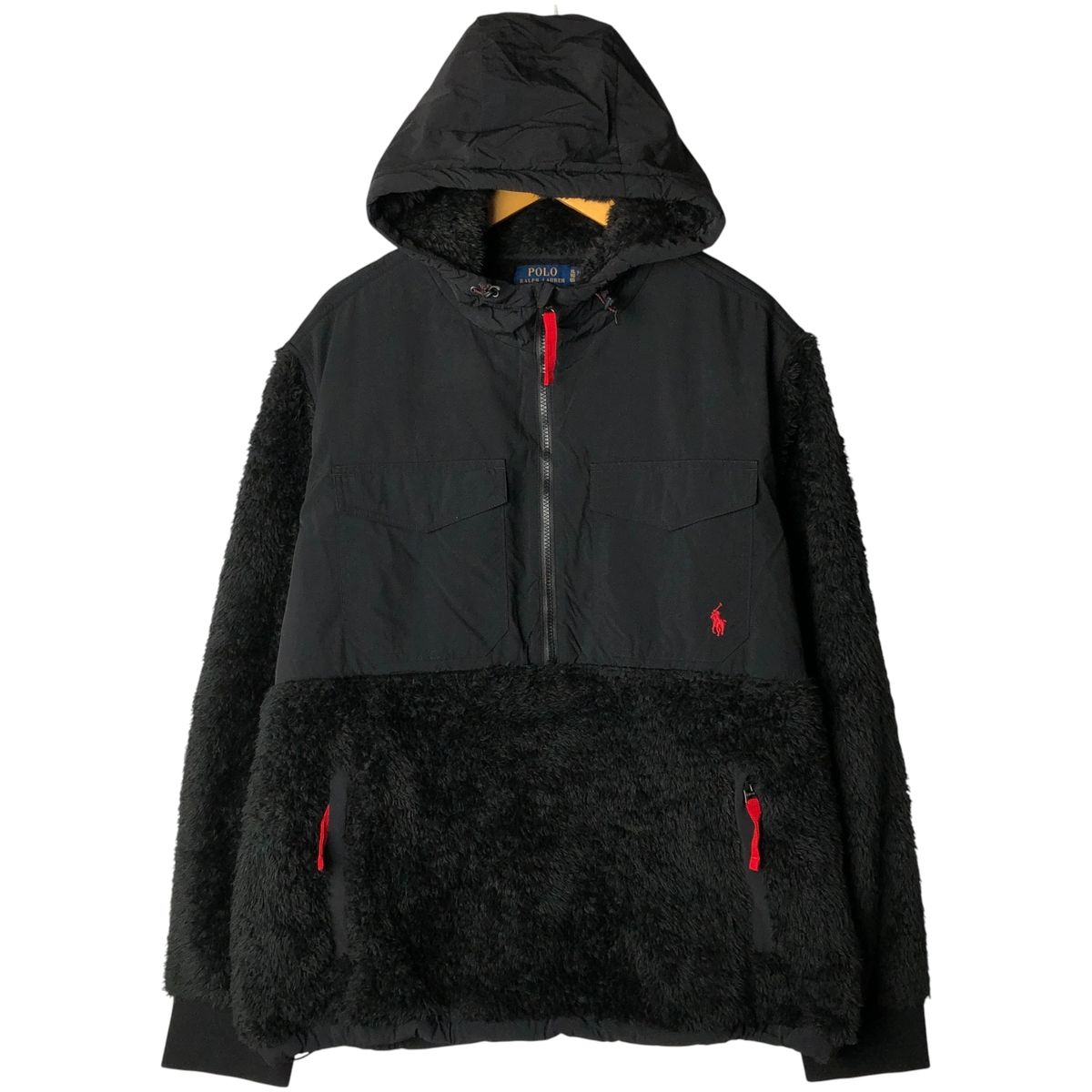 古着 ラルフローレン Ralph Lauren POLO ハーフジップ フリースプルオーバーパーカー メンズXL相当|eaa 606946