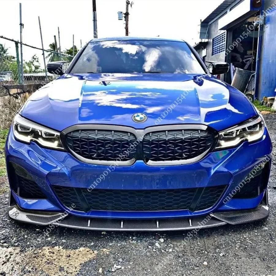 BMW 3シリーズ用カーボンフロントバンパー リップスポイラー スプリッター ディフューザーカバー チューニング G 20 21 2019