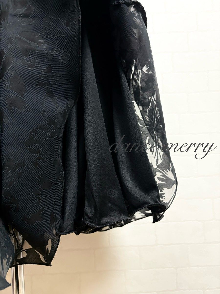 新品 豪華 社交ダンス 黒 スカート パーティ 2303 タンゴ ワルツ