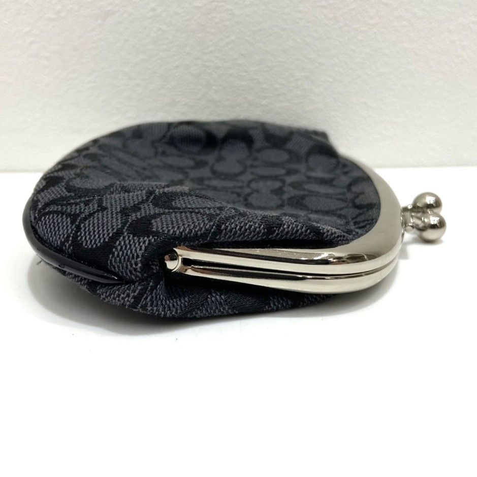 極美品 COACH コーチ がま口財布 小銭入れ ウォレット レザー 黒 ☆COACH コーチ がま口財布 コインケース 小銭入れ 小物入れ ブラック