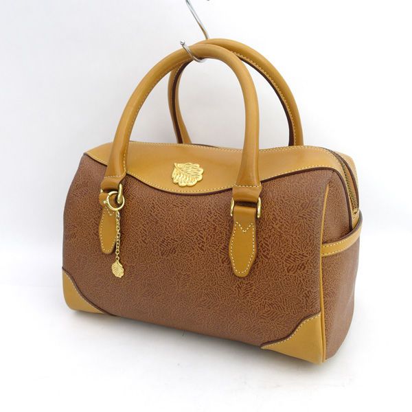 NINA RICCI / ニナリッチ ◇ミニボストンバッグ/レザー/葉っぱ/総柄