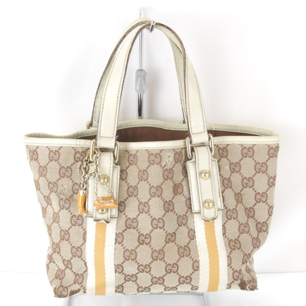 グッチ シェリーライン ミニハンドバッグ チャーム付き 139261 213048 ハンドバッグ GGキャンバス ベージュ