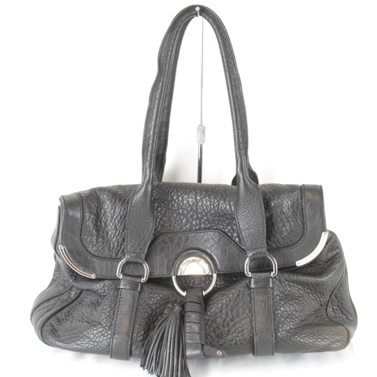 セリーヌ タッセル トートバッグ レザー ブラック