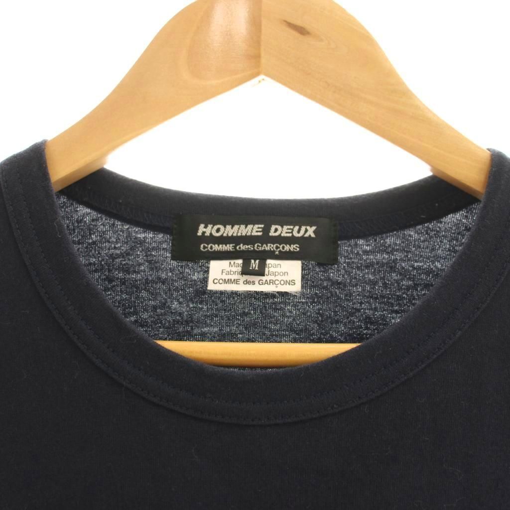 コムデギャルソンオムドゥ COMME des GARCONS HOMME DEUX バイカラーTシャツ カットソー 半袖 M 紺 ネイビー グレー /AT ■OS