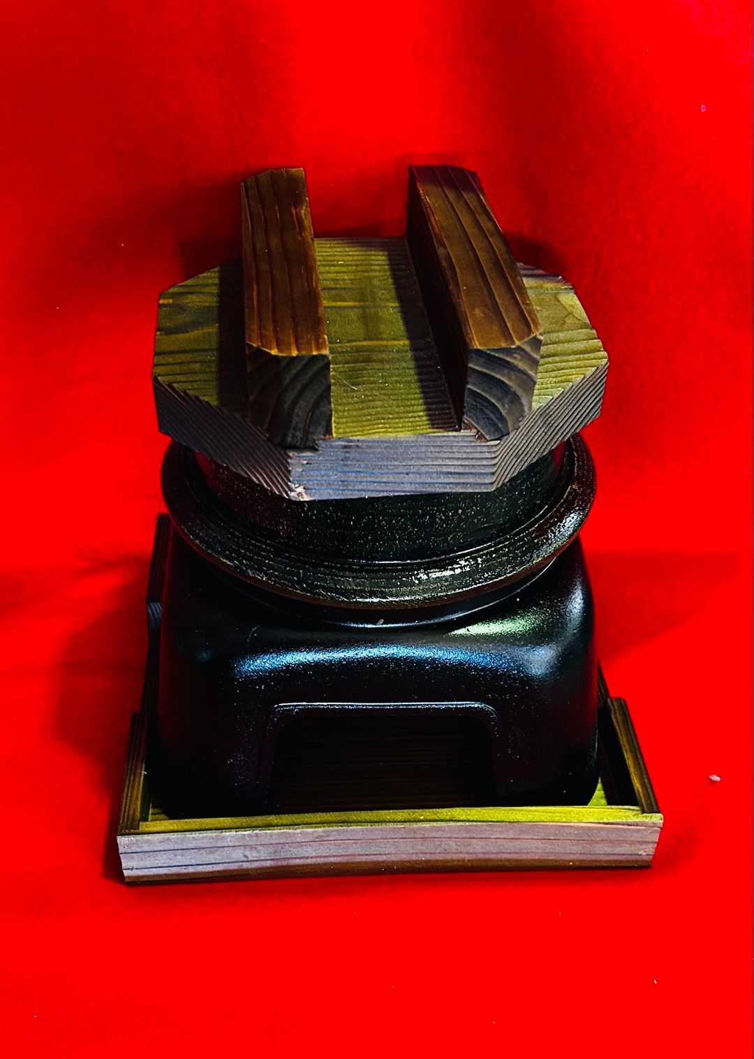 ♥ 2合炊釜飯 黒アメ釉 カマドセット