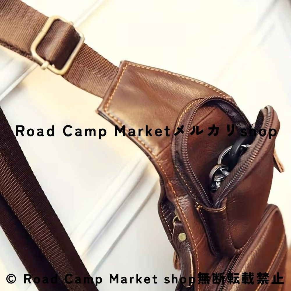 クロスボディバッグ ブラック メンズ 本革 チェストバッグ バック