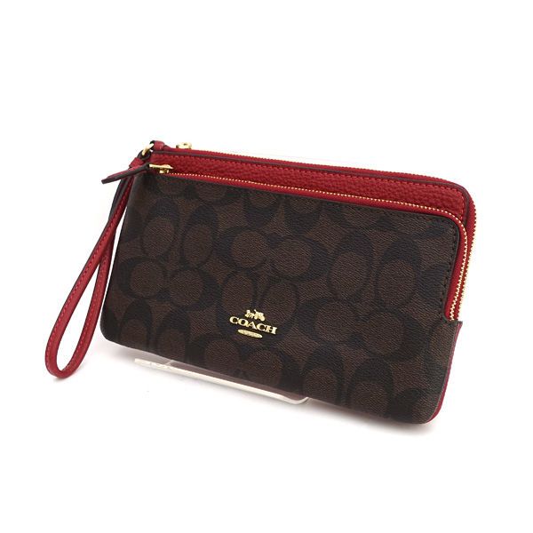 COACH | コーチ ◆シグネチャー ダブルジップウォレット ポーチ リストレット C 5576 バッグ|バック|BAG|鞄|カバン ブランド