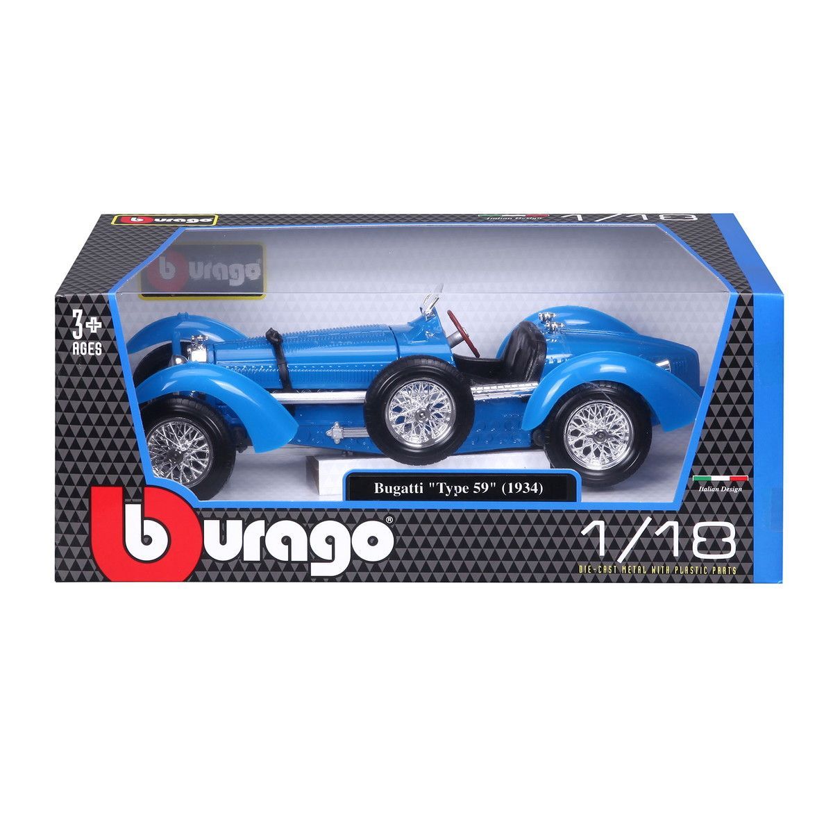 Bburago 1/18 ブガッティ タイプ59(1934) ブルー ブラーゴ ミニカー