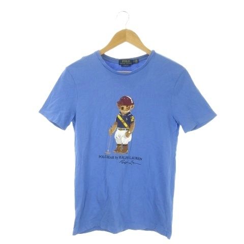 ポロ ラルフローレン POLO RALPH LAUREN Tシャツ S 青 ブルー 半袖 ラウンドネック ポロベアプリント |AO 16 GY 58