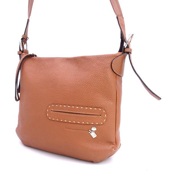 PELLE BORSA / ペレボルサ ◇ショルダーバッグ/レザー/本革/ブラウン 