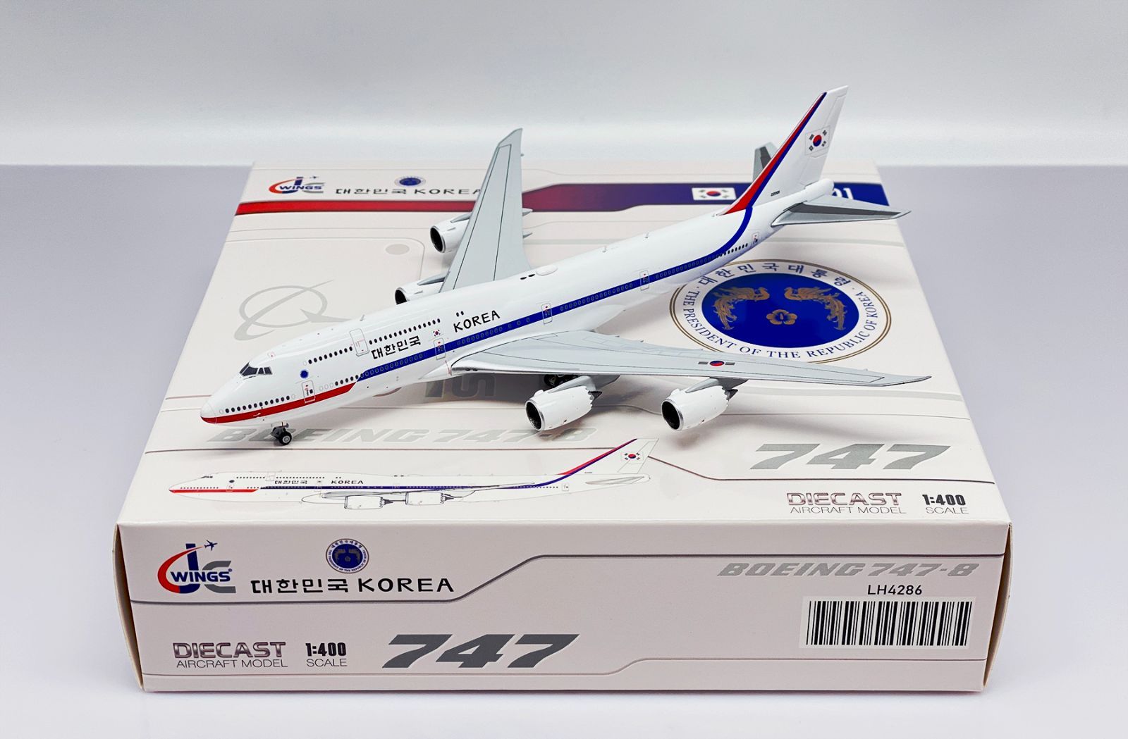 Jcwings 大韓民国政府 機 747-8 I HL 7643 1|400 LH 4286