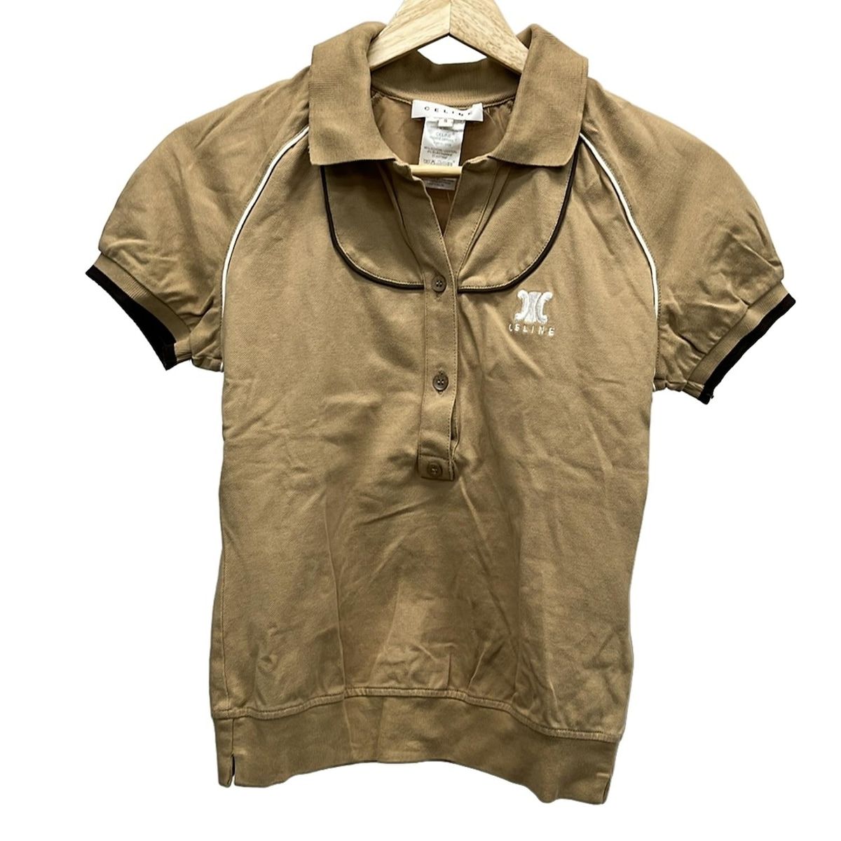 CELINE ポロシャツ 半袖 CELINE(セリーヌ) 半袖ポロシャツ サイズM レディース美品 - ライト