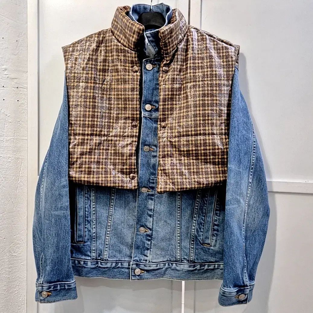 벌츄 VIRTUE ダウン BEST デニム ジャケット ユニセックス