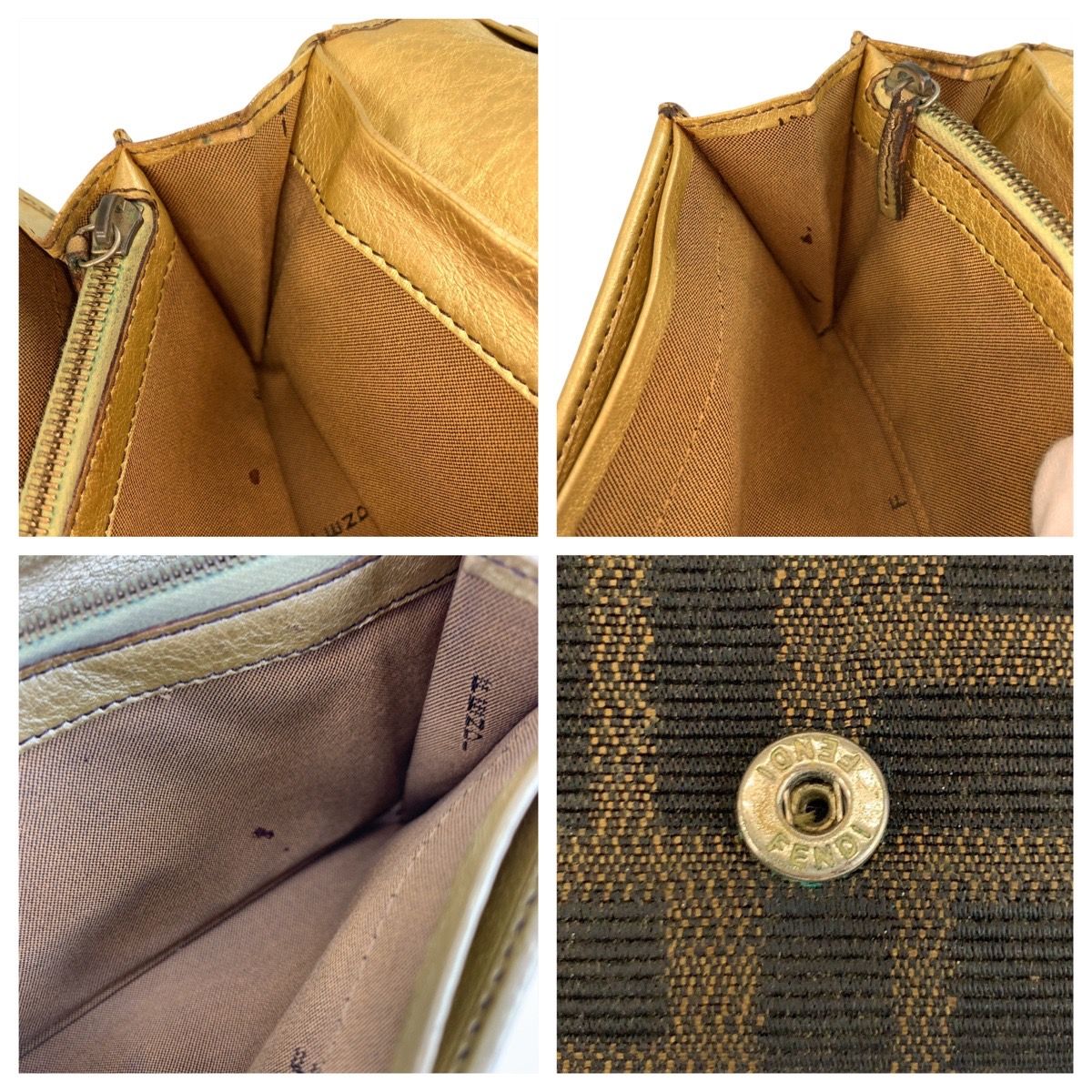 FENDI フェンディ ズッカ ブラウン ゴールド キャンバス 2270-8M0000 