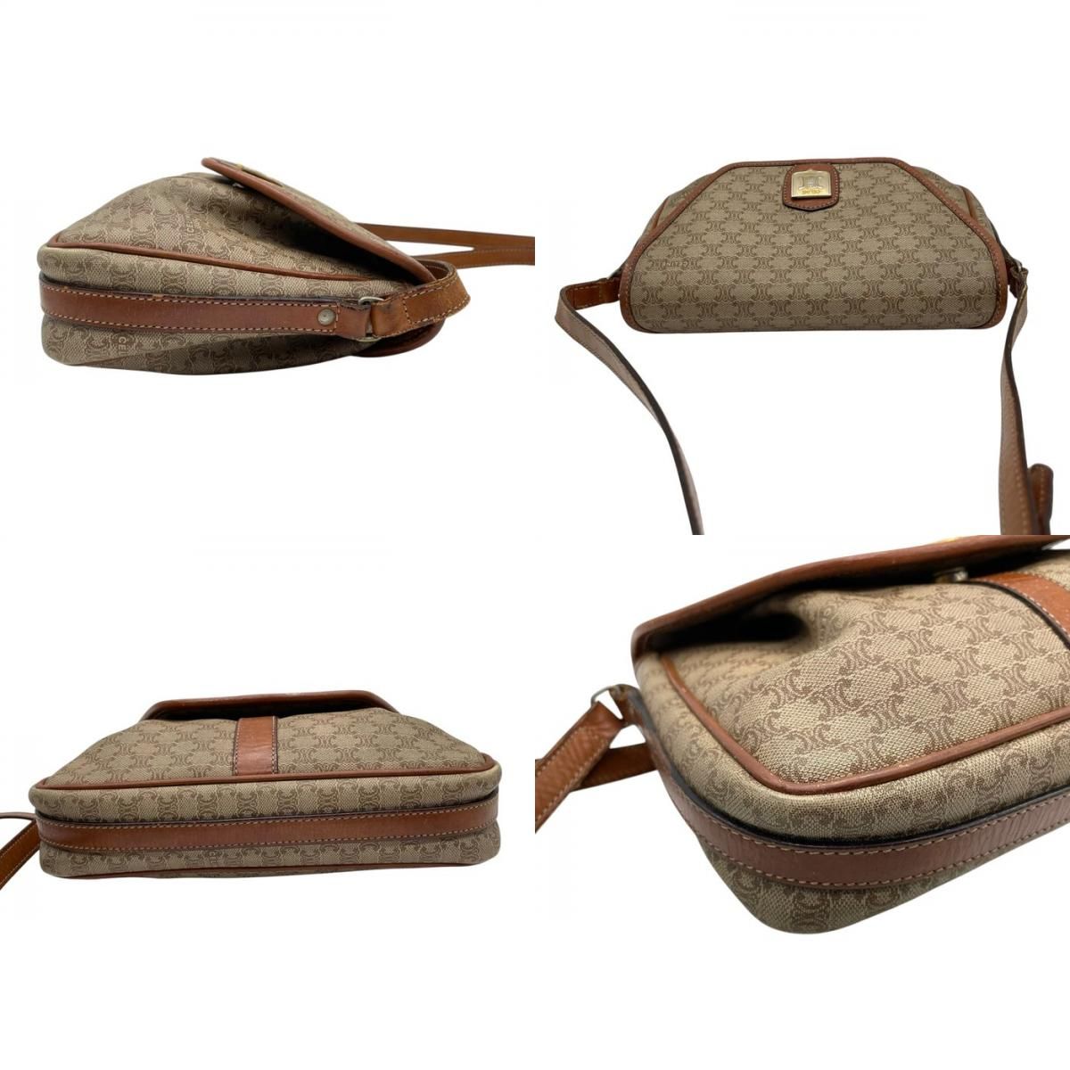 CELINE セリーヌ トリオンフ マカダム ショルダーバッグ PVC レザー  